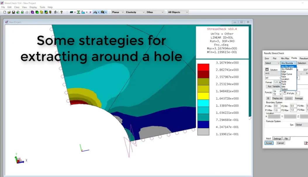 StressCheck Demo: Extracting Stresses at Holes