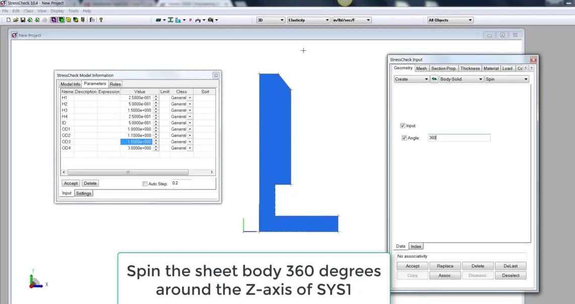 StressCheck Demo: 3D Parametric Solid Modeling