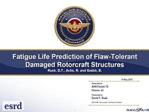 Fatigue Life Prediction of Flaw-Tolerant Damaged Rotorcraft Structures