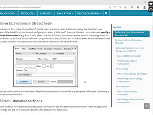 StressCheck Tutorial: Error Estimator and Error Indicator Overview