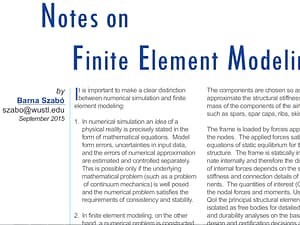 Notes on Finite Element Modeling