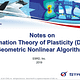 Notes on Deformation Theory of Plasticity and Geometric Nonlinear Algorithms