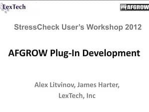 Conference Presentation: AFGROW Plug-In Development
