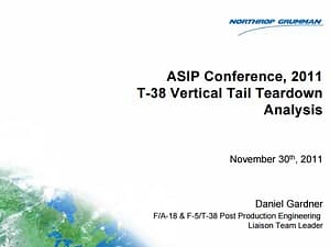 Conference Presentation: ASIP T-38 Vertical Tail Teardown Analysis
