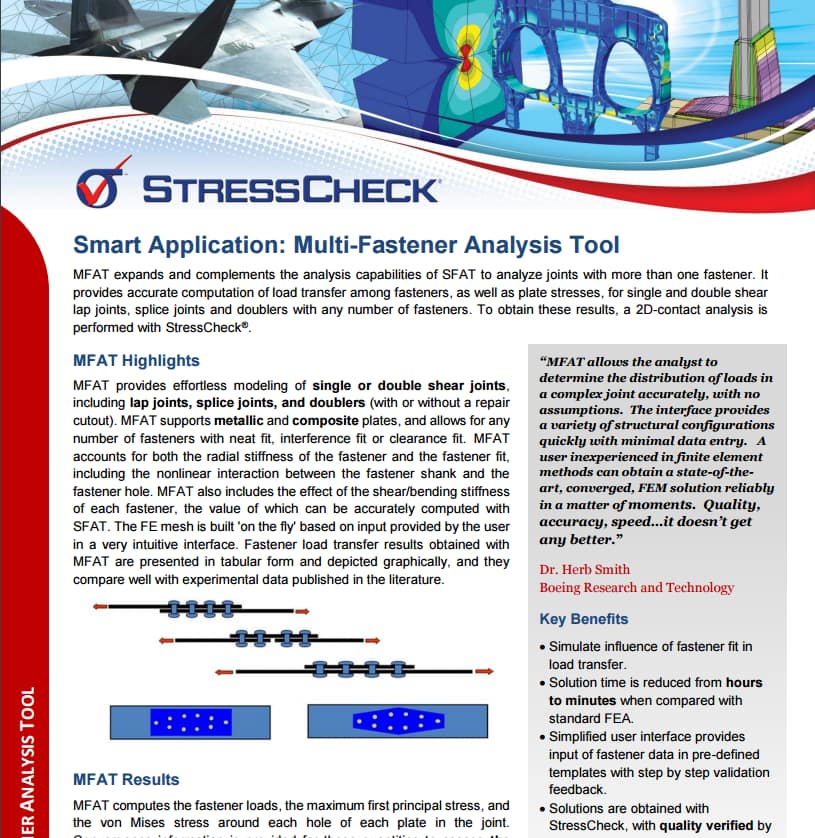 Multi-Fastener Analysis Tool Product Brief