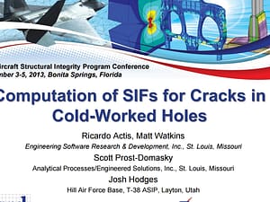 Computation of SIFs for Cracks in Cold-Worked Holes