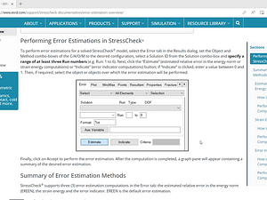 StressCheck Tutorial: Error Estimator and Error Indicator Overview