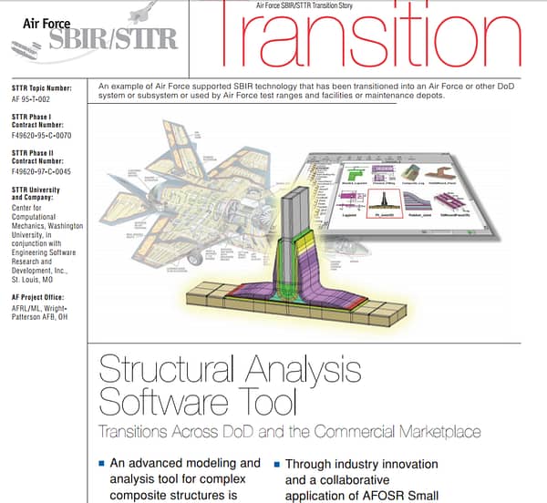 Structural Analysis Software Tool Transitions Across DoD and the Commercial Marketplace