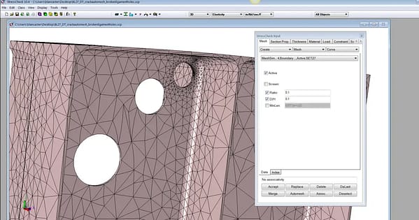 StressCheck Tutorial: Extending an Elliptical Crack and Updating Mesh Assignments