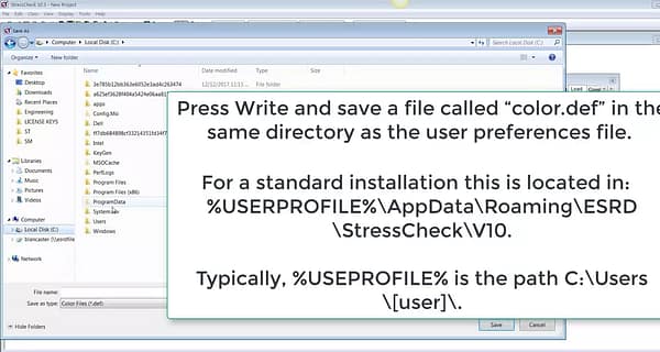 StressCheck Tutorial: Color Definitions