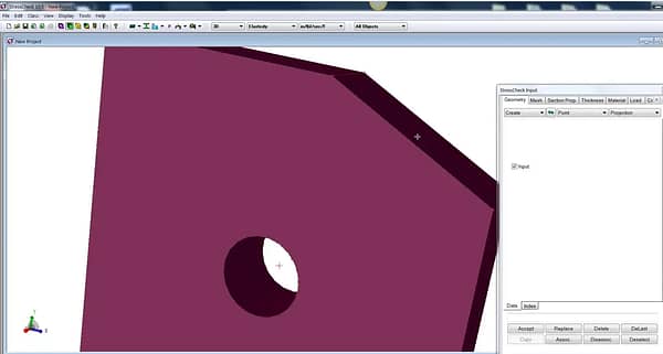 StressCheck Tutorial: Creating System by 3-Pt Plane with X-axis Normal to Surface