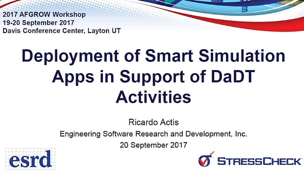 Deployment of Smart Simulation Apps in Support of DaDT Activities