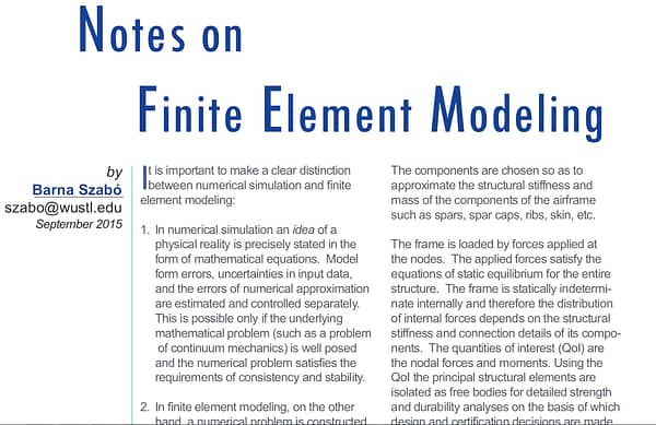 Notes on Finite Element Modeling