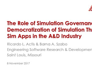 The Role of Simulation Governance in the Democratization of Simulation Through Sim Apps in the A&D Industry