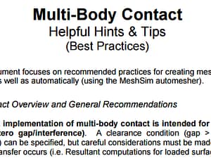 Helpful Hints and Tips: Multi-Body Contact Overview and General Recommendations