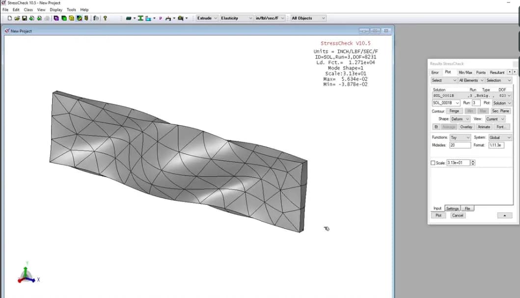 StressCheck Demo: Shear Panel Buckling Load Factor Analysis
