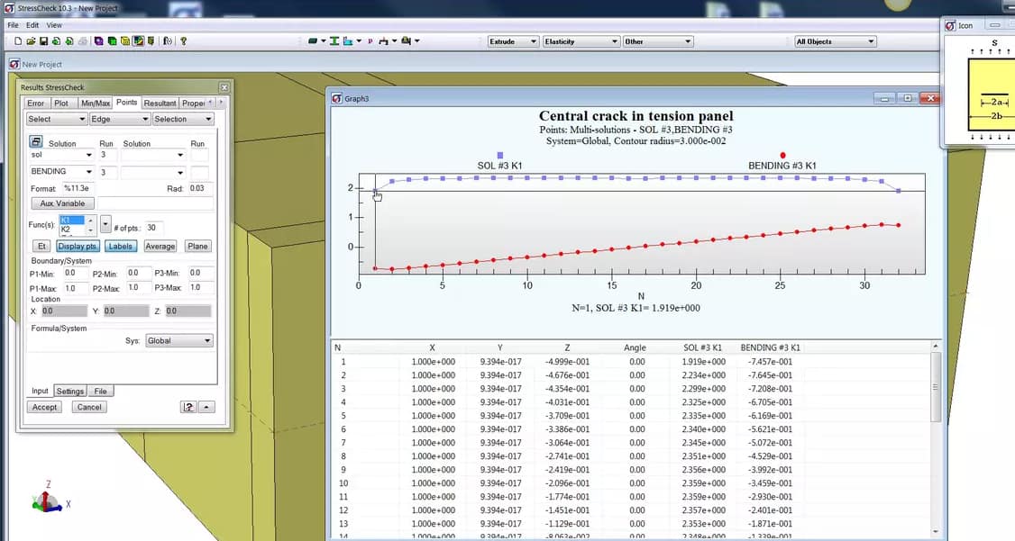 StressCheck Demo: Centrally Cracked Panel in Tension and Bending