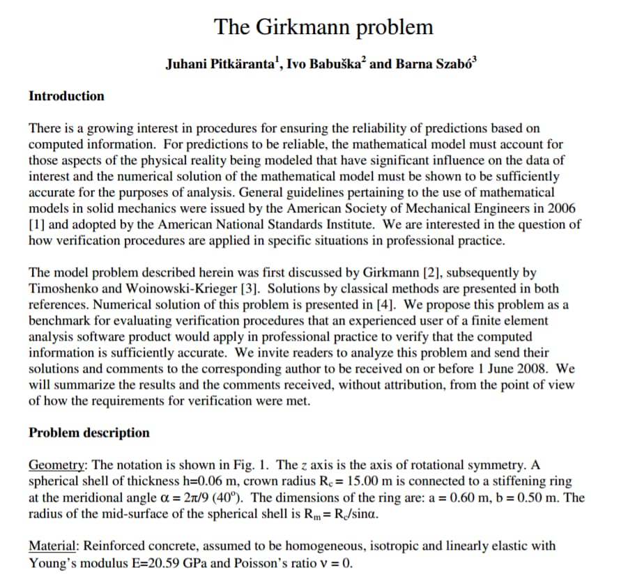 The Girkmann Challenge Problem