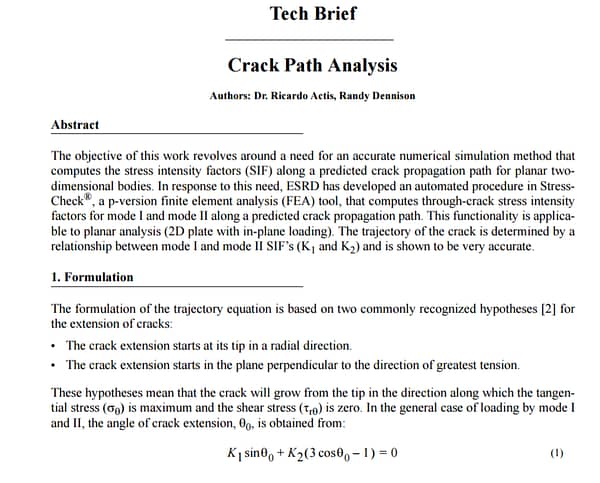 Crack Path Analysis Technical Brief