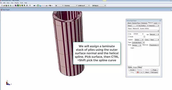 StressCheck Tutorial: Laminated Shaft with Helical Fiber Orientation