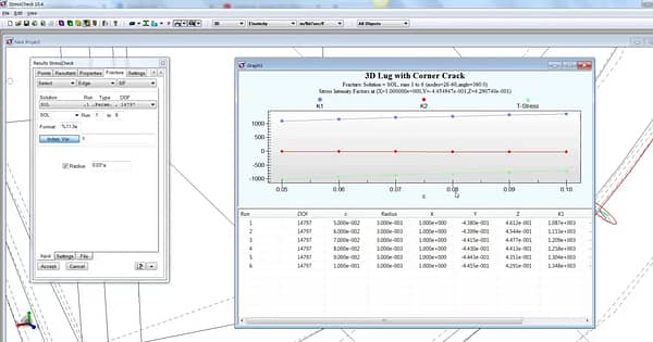 StressCheck Tutorial: Automatic Incrementing of a 3D Part-Thru Crack via Design Study