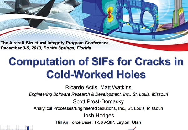 Computation of SIFs for Cracks in Cold-Worked Holes