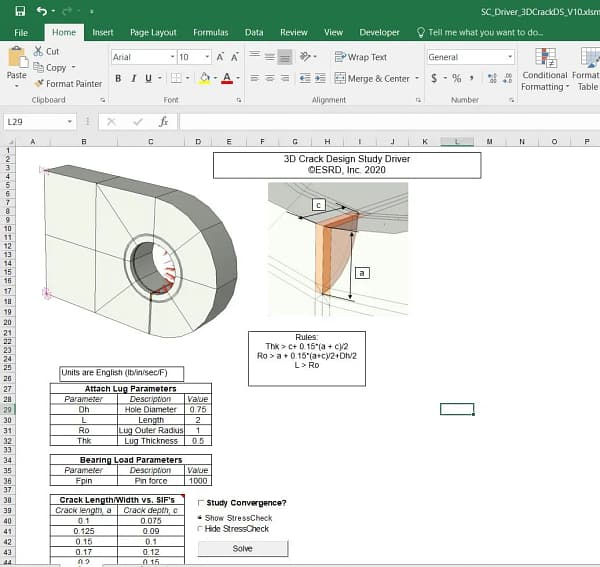 Helpful Hints and Tips: Excel VBA 3D Crack Design Study
