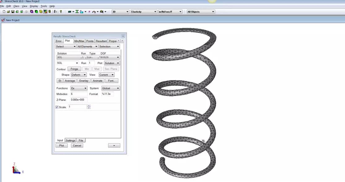 StressCheck Demo: 3D Geometric Nonlinear Analysis