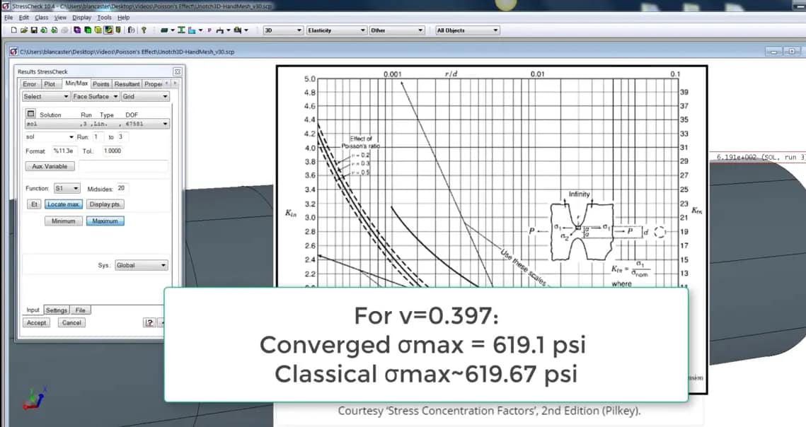 StressCheck Demo: Benchmarking 3D Stress Concentration Factors via Numerical Simulation