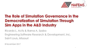 NAFEMS America 2017 Aerospace Simulation Engineering Presentations Available for Download