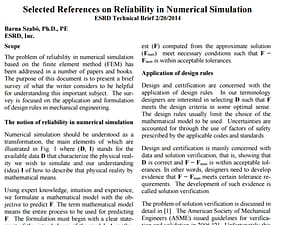Reliability in Numerical Simulation Technical Brief
