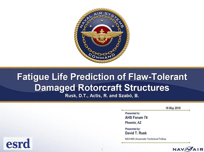 ESRD + NAVAIR Flaw-Tolerant Presentation Now Available